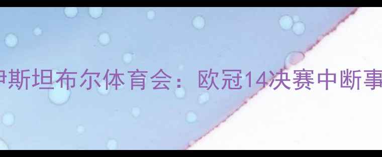 图片 巴黎圣日耳曼vs伊斯坦布尔体育会：欧冠14决赛中断事件全与后续影响1