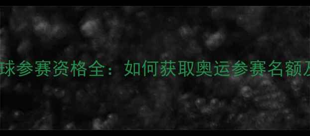 图片 巴黎奥运会羽毛球参赛资格全：如何获取奥运参赛名额及最新积分规则1