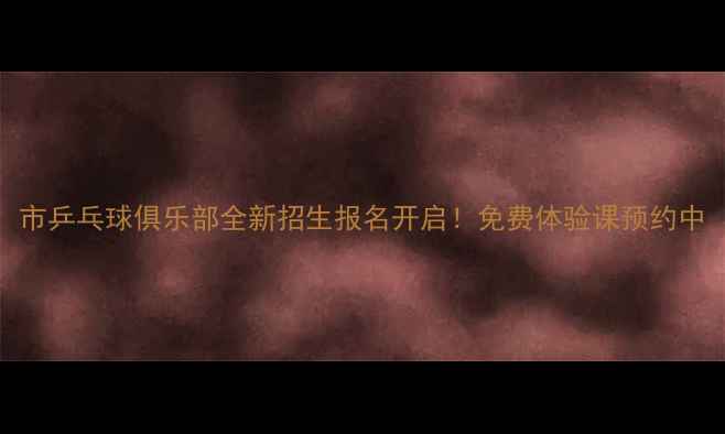 图片 市乒乓球俱乐部全新招生报名开启！免费体验课预约中