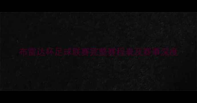 图片 布雷达杯足球联赛完整赛程表及赛事深度