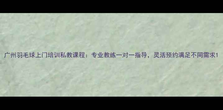 图片 广州羽毛球上门培训私教课程：专业教练一对一指导，灵活预约满足不同需求1