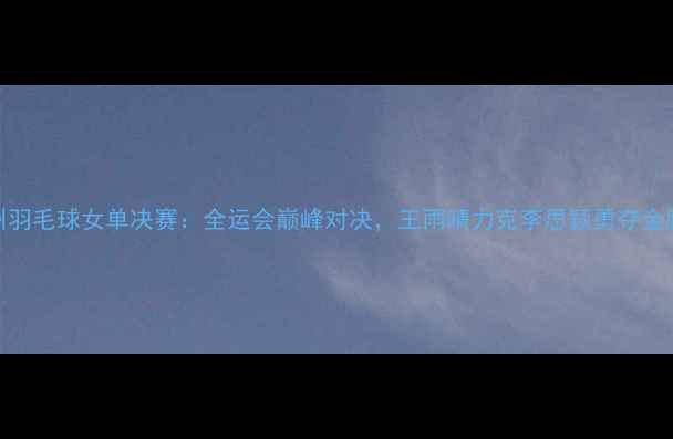 图片 广州羽毛球女单决赛：全运会巅峰对决，王雨晴力克李思颖勇夺金腰带