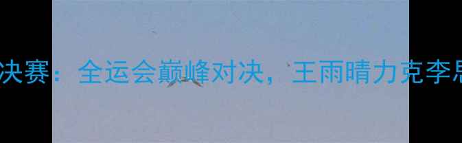 图片 广州羽毛球女单决赛：全运会巅峰对决，王雨晴力克李思颖勇夺金腰带1