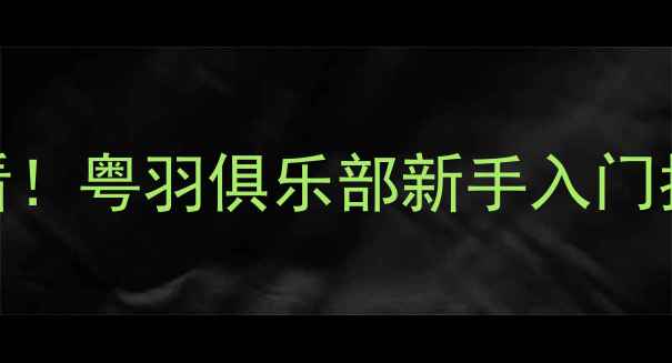 图片 广州羽毛球爱好者必看！粤羽俱乐部新手入门指南+全年活动福利全1
