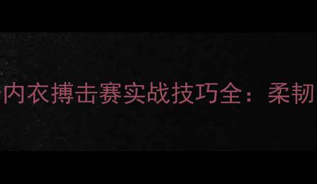 图片 度破圈运动！女子内衣搏击赛实战技巧全：柔韧与力量的完美融合