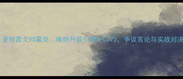 图片 康纳·麦格雷戈VS霍克：嘴炮升级引爆UFC273，争议言论与实战对决深度2