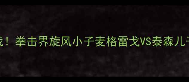 图片 康纳·麦格雷戈终极之战！拳击界旋风小子麦格雷戈VS泰森儿子泰隆·泰森的巅峰对决