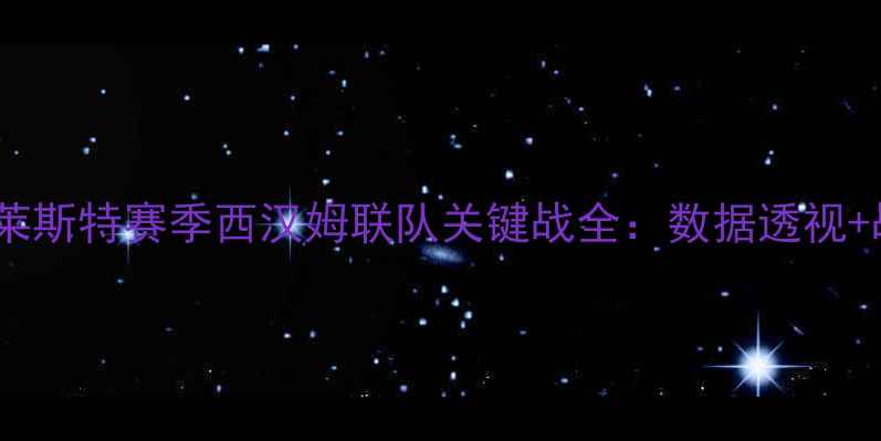 图片 弗兰基·莱斯特赛季西汉姆联队关键战全：数据透视+战术分析1