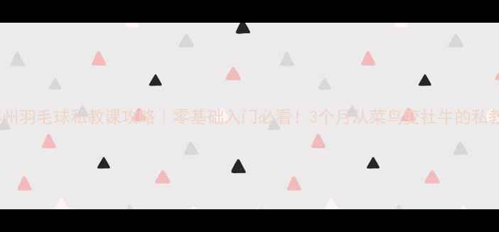 图片 张军苏州羽毛球私教课攻略｜零基础入门必看！3个月从菜鸟变社牛的私教课全1