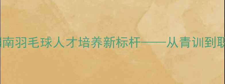 图片 张弛羽毛球训练基地：湖南羽毛球人才培养新标杆——从青训到职业化的全链条发展之路1