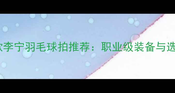 图片 张楠同款李宁羽毛球拍推荐：职业级装备与选购指南2