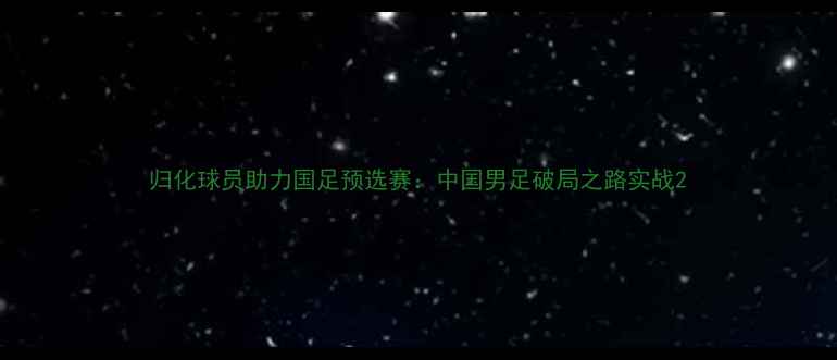 图片 归化球员助力国足预选赛：中国男足破局之路实战2