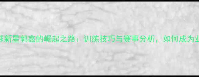 图片 徐州羽毛球新星郭鑫的崛起之路：训练技巧与赛事分析，如何成为业余冠军？