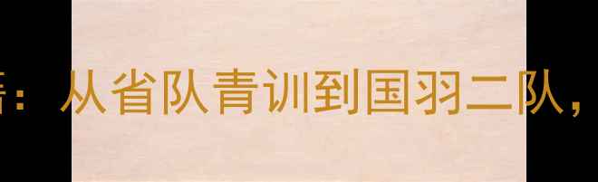图片 徐晨父亲公开训子秘籍：从省队青训到国羽二队，国羽新星成长全路径1