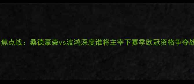 图片 德乙焦点战：桑德豪森vs波鸿深度谁将主宰下赛季欧冠资格争夺战？2