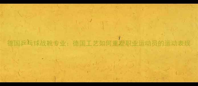 图片 德国乒乓球战靴专业：德国工艺如何重塑职业运动员的运动表现