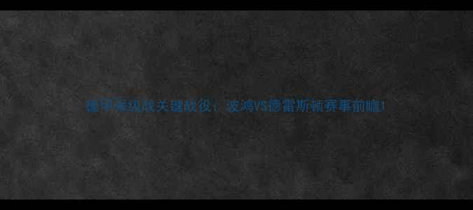 图片 德甲保级战关键战役：波鸿VS德雷斯顿赛事前瞻1