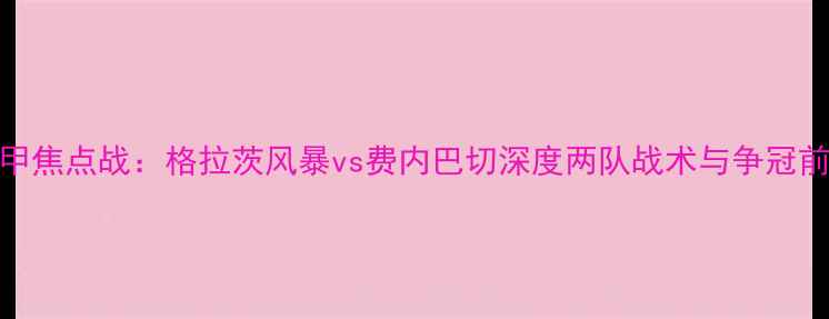 图片 德甲焦点战：格拉茨风暴vs费内巴切深度两队战术与争冠前景
