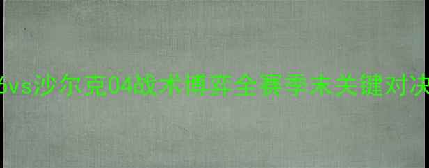 图片 德甲焦点战：汉诺威96vs沙尔克04战术博弈全赛季末关键对决前瞻与深度战术拆解2