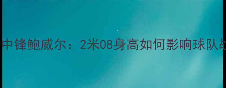 图片 快船队最高中锋鲍威尔：2米08身高如何影响球队战术？深度2