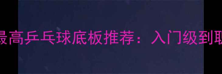 图片 性价比最高乒乓球底板推荐：入门级到职业级全