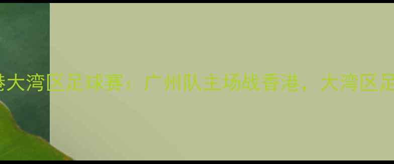 图片 恒大vs香港大湾区足球赛：广州队主场战香港，大湾区足球新格局1