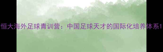 图片 恒大海外足球青训营：中国足球天才的国际化培养体系1