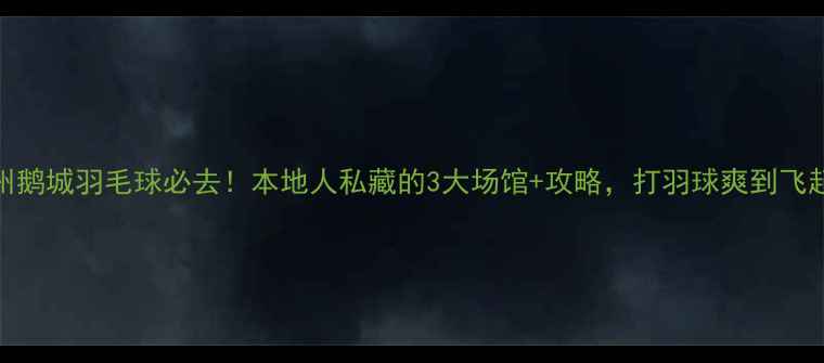 图片 惠州鹅城羽毛球必去！本地人私藏的3大场馆+攻略，打羽球爽到飞起！