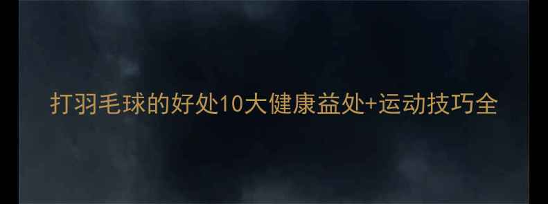 图片 打羽毛球的好处10大健康益处+运动技巧全