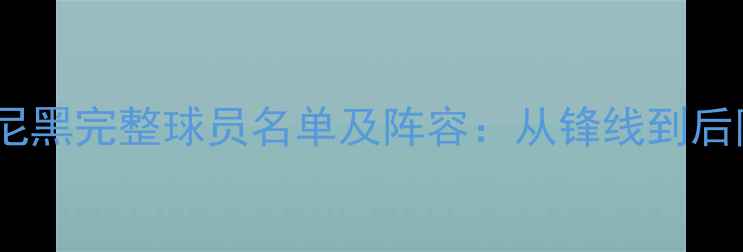 图片 拜仁慕尼黑完整球员名单及阵容：从锋线到后防的全2