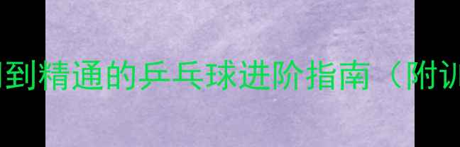 图片 掌握核心技巧！从入门到精通的乒乓球进阶指南（附训练计划与装备推荐）1