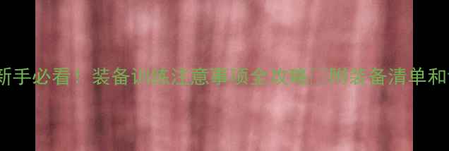 图片 搏击比赛新手必看！装备训练注意事项全攻略✨附装备清单和训练计划1