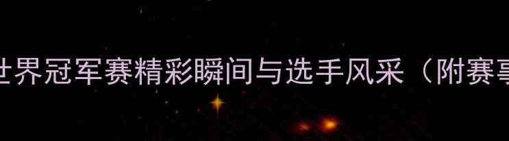 图片 搏击赛事全回顾：世界冠军赛精彩瞬间与选手风采（附赛事数据及选手专访）