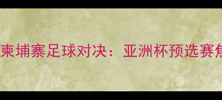 图片 新加坡VS柬埔寨足球对决：亚洲杯预选赛焦点战全2