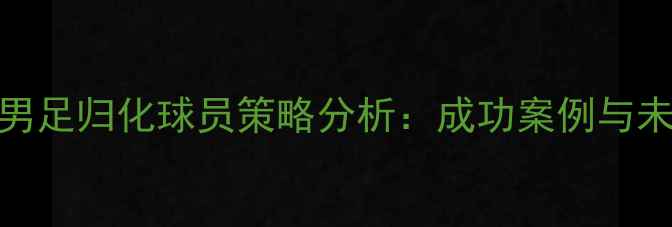 图片 新加坡男足归化球员策略分析：成功案例与未来挑战