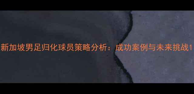 图片 新加坡男足归化球员策略分析：成功案例与未来挑战1