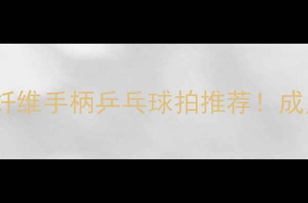 图片 新手必看方形底板+碳纤维手柄乒乓球拍推荐！成人儿童适用训练款测评