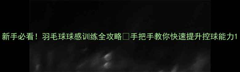 图片 新手必看！羽毛球球感训练全攻略💥手把手教你快速提升控球能力1