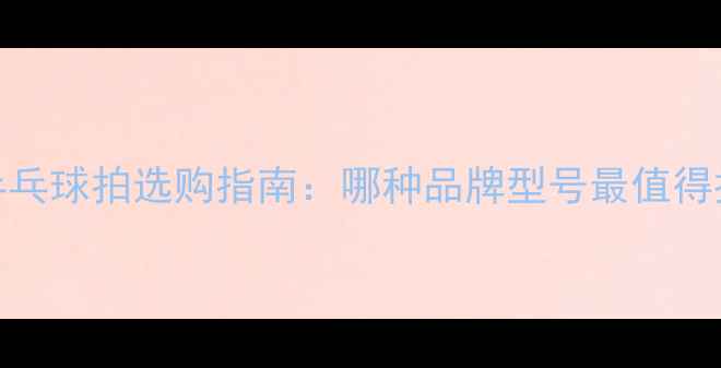 图片 无缝乒乓球拍选购指南：哪种品牌型号最值得推荐？