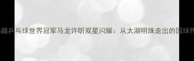 图片 无锡籍乒乓球世界冠军马龙许昕双星闪耀：从太湖明珠走出的国球传奇2
