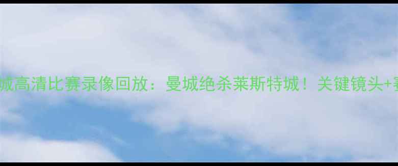 图片 曼联vs莱斯特城高清比赛录像回放：曼城绝杀莱斯特城！关键镜头+赛后数据统计1