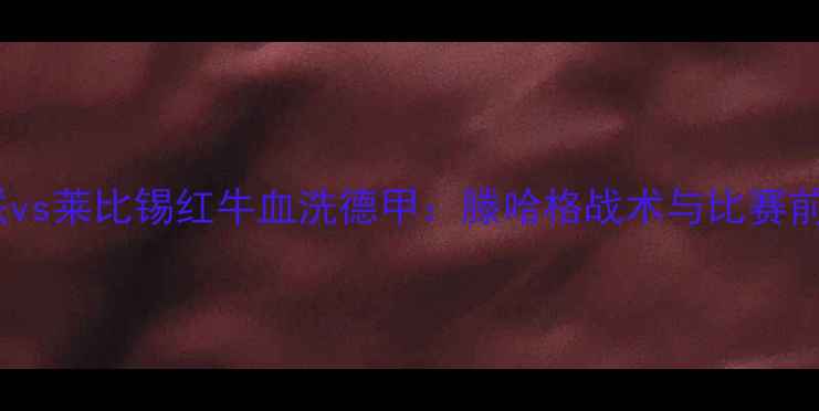 图片 曼联vs莱比锡红牛血洗德甲：滕哈格战术与比赛前瞻1