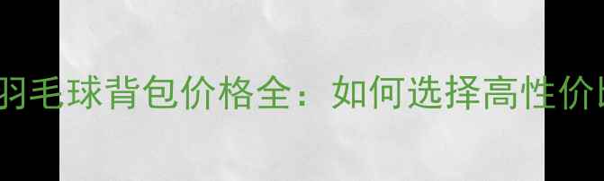 图片 最新专业羽毛球背包价格全：如何选择高性价比装备？2
