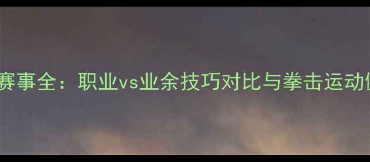 图片 最新拳击赛事全：职业vs业余技巧对比与拳击运动健康指南2