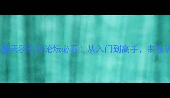 图片 最新攻略：蓝天羽毛球论坛必看！从入门到高手，装备训练技巧全1