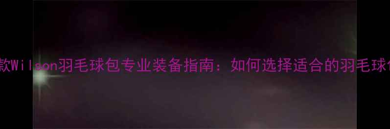 图片 最新款Wilson羽毛球包专业装备指南：如何选择适合的羽毛球包？1