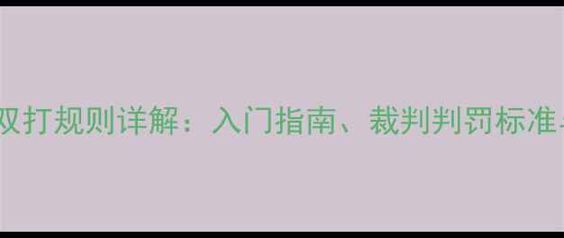 图片 最新版羽毛球双打规则详解：入门指南、裁判判罚标准与战术技巧全2