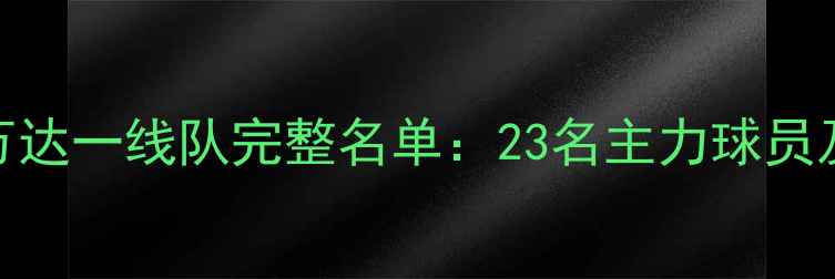 图片 最新版！大连万达一线队完整名单：23名主力球员及替补深度盘点