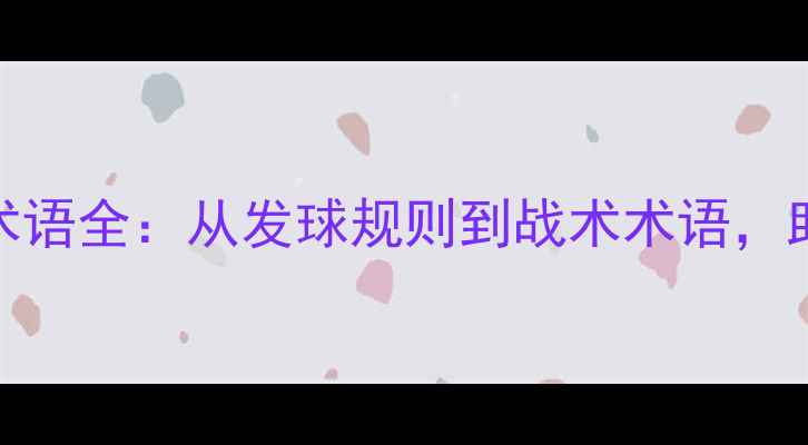 图片 最新羽毛球比赛英文术语全：从发球规则到战术术语，助你快速掌握专业词汇