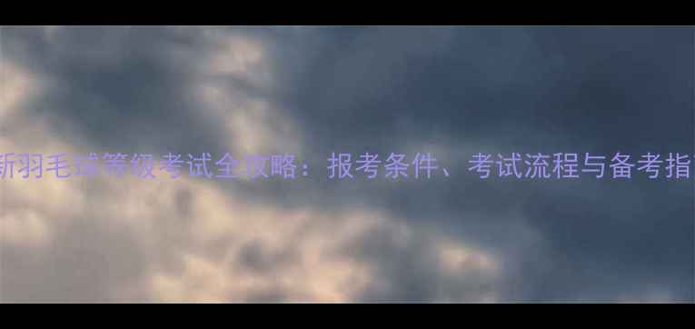 图片 最新羽毛球等级考试全攻略：报考条件、考试流程与备考指南2